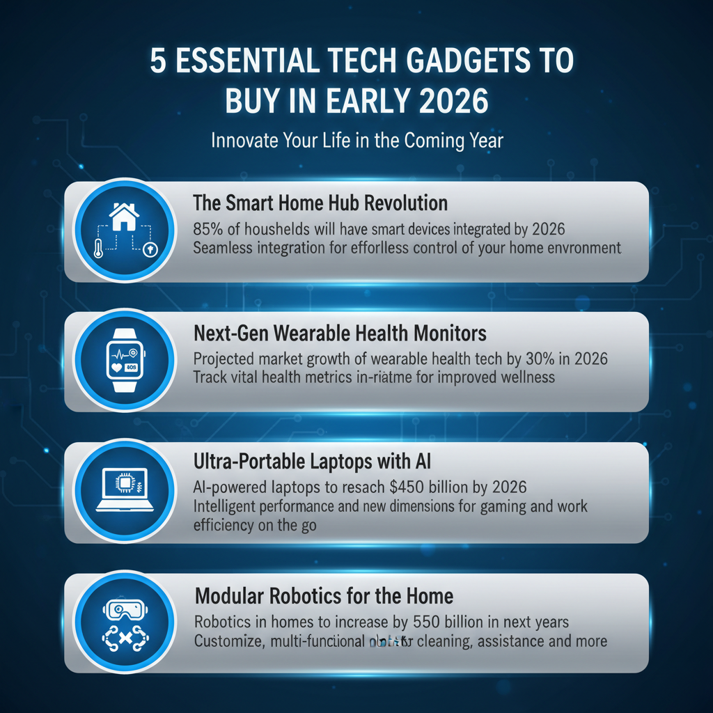 Infographic: 5 Essential Tech Gadgets to Buy in Early 2026