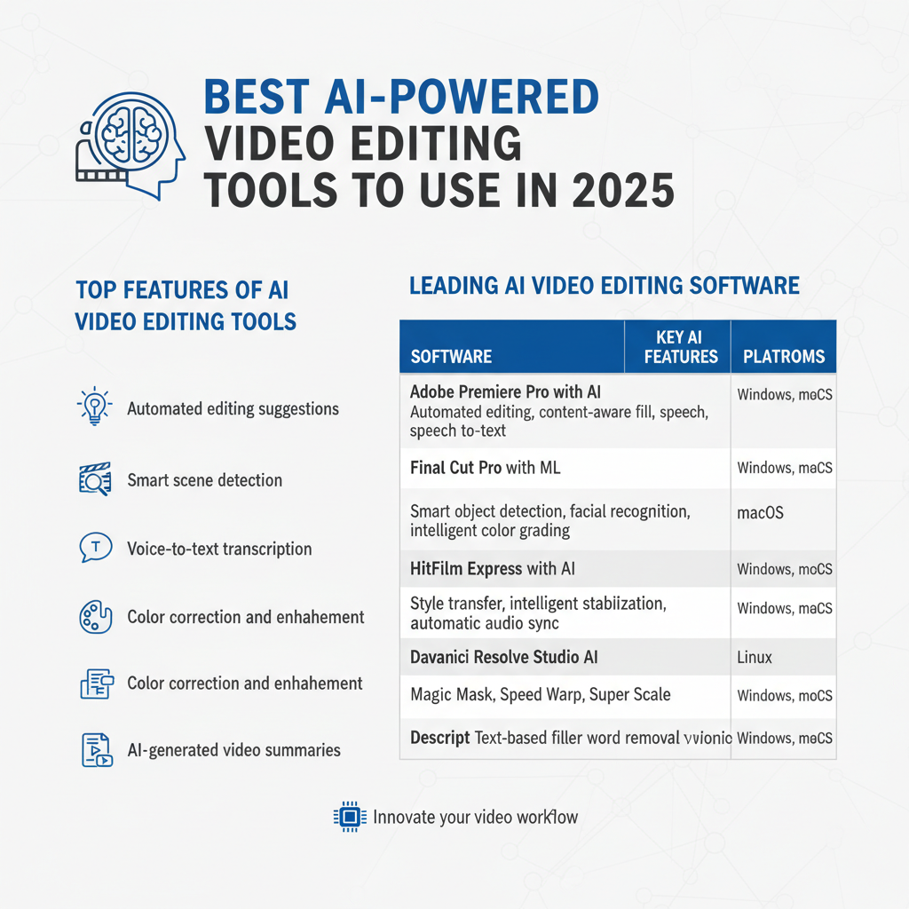 Infographic: Best AI-Powered Video Editing Tools to Use in 2025