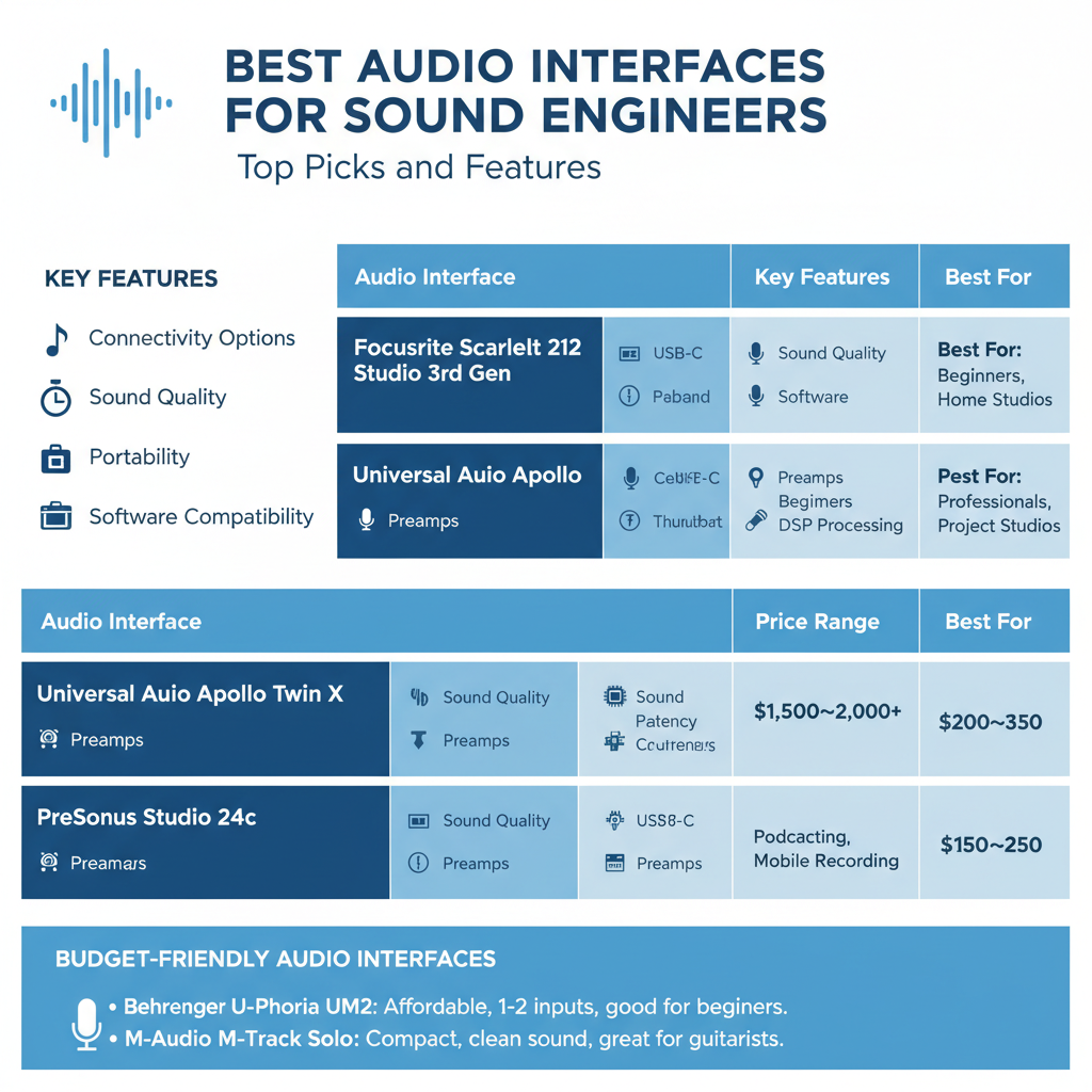 Infographic: Best Audio Interfaces for Sound Engineers: Top Picks and Features