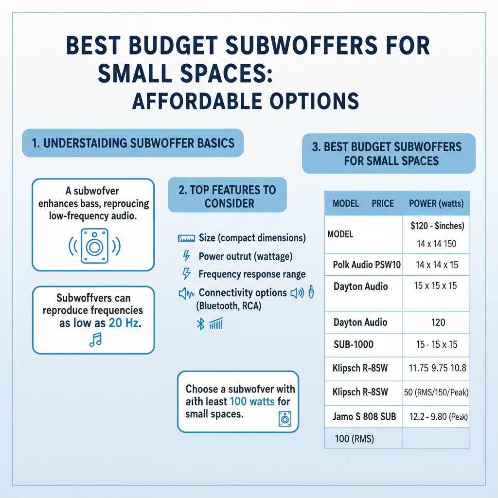 Infographic: Best Budget Subwoofers for Small Spaces: Affordable Options