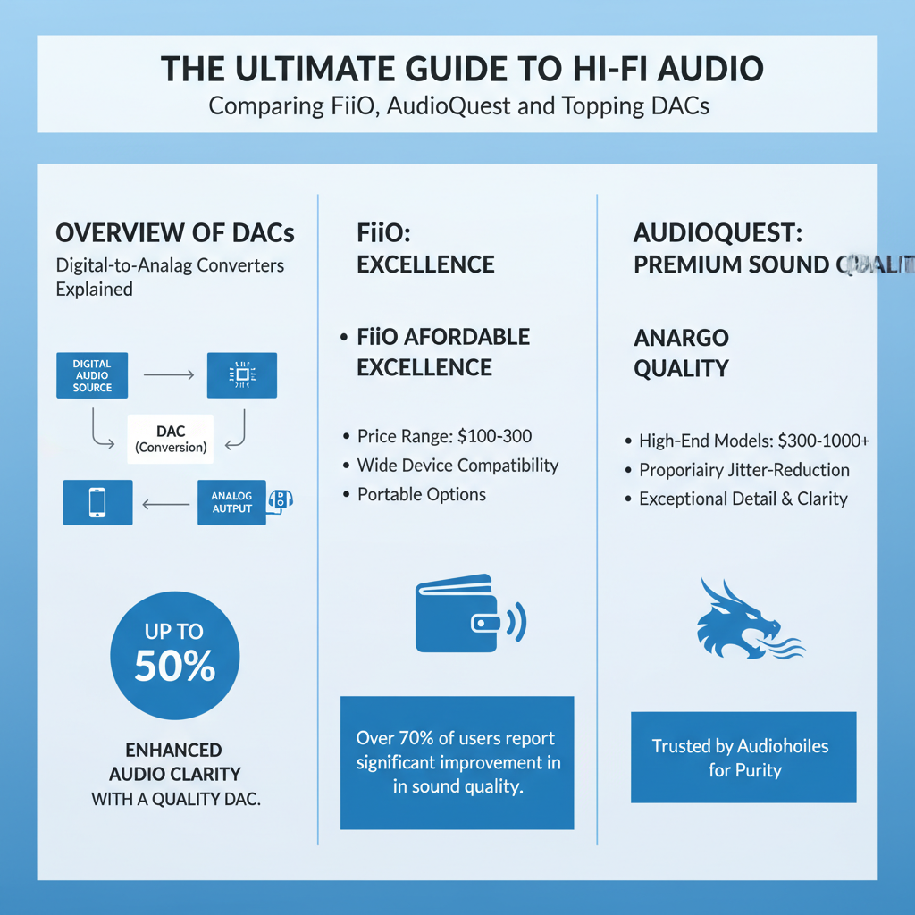 Infographic: Best DACs for Hi-Fi Audio: FiiO vs. AudioQuest vs. Topping