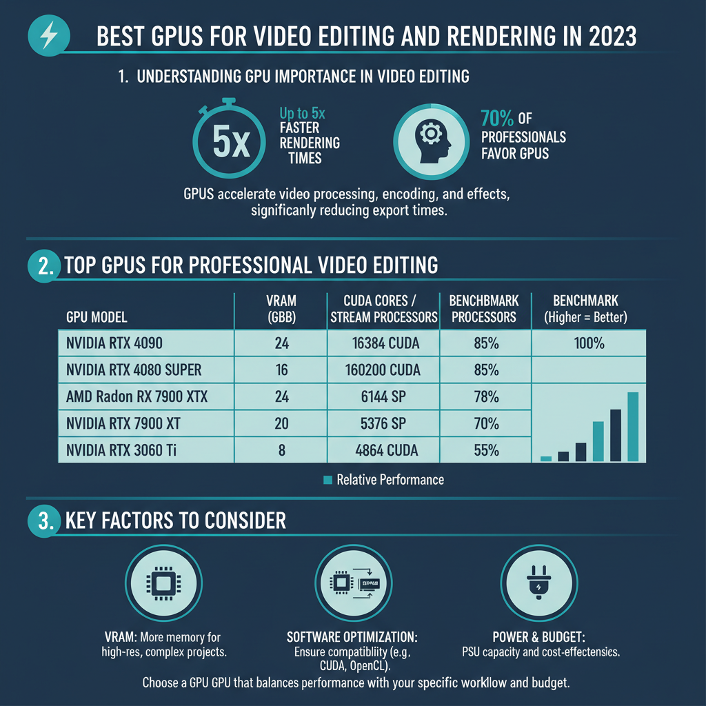 Infographic: Best GPUs for Video Editing and Rendering in 2023