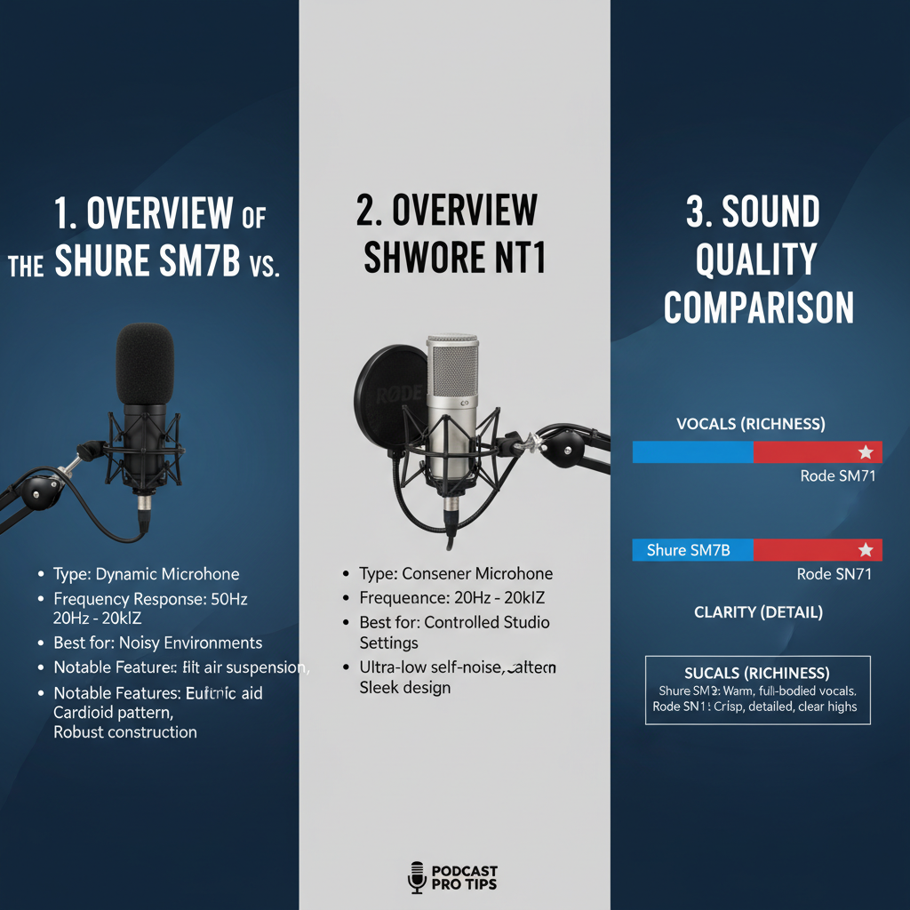 Infographic: Best Microphone for Podcasting: Shure SM7B vs. Rode NT1 Comparison
