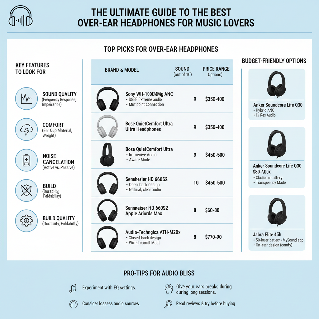 Infographic: Best Over-Ear Headphones for Music Lovers: Top Picks and Reviews