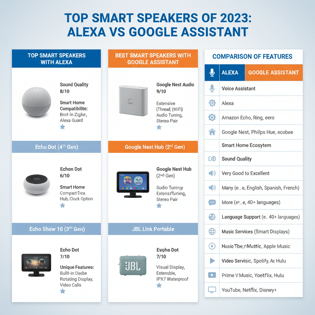 Infographic: Best Smart Speakers with Alexa and Google Assistant in 2023