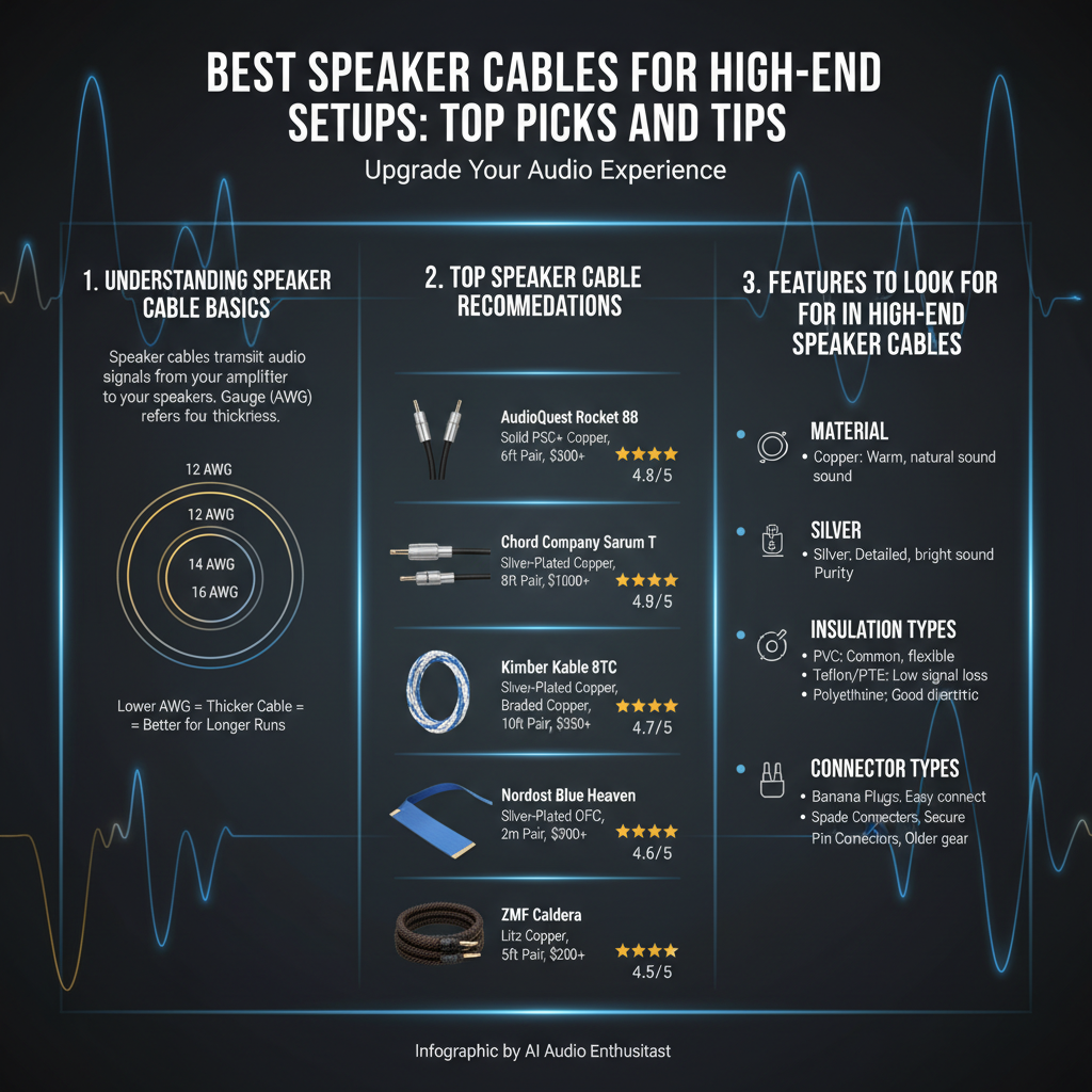 Infographic: Best Speaker Cables for High-End Audio Setups: Top Picks and Tips