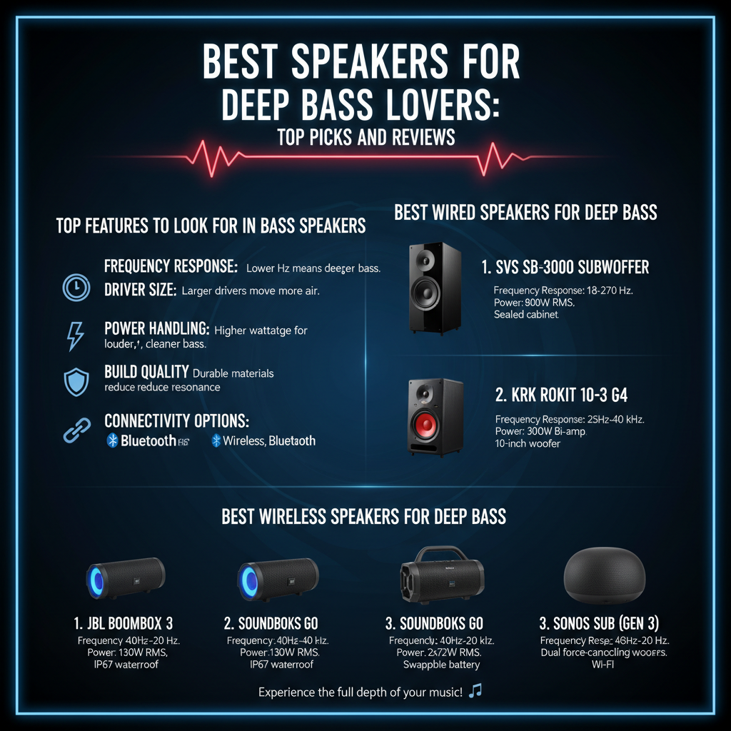 Infographic: Best Speakers for Deep Bass Lovers: Top Picks and Reviews