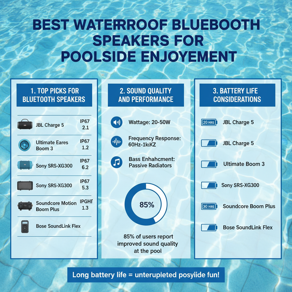 Infographic: **Best Waterproof Bluetooth Speakers for Poolside Enjoyment**