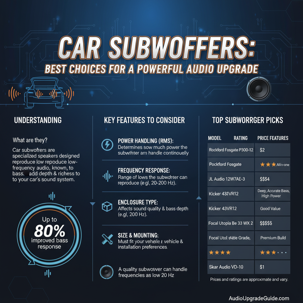 Infographic: Car Subwoofers: Best Choices for a Powerful Audio Upgrade