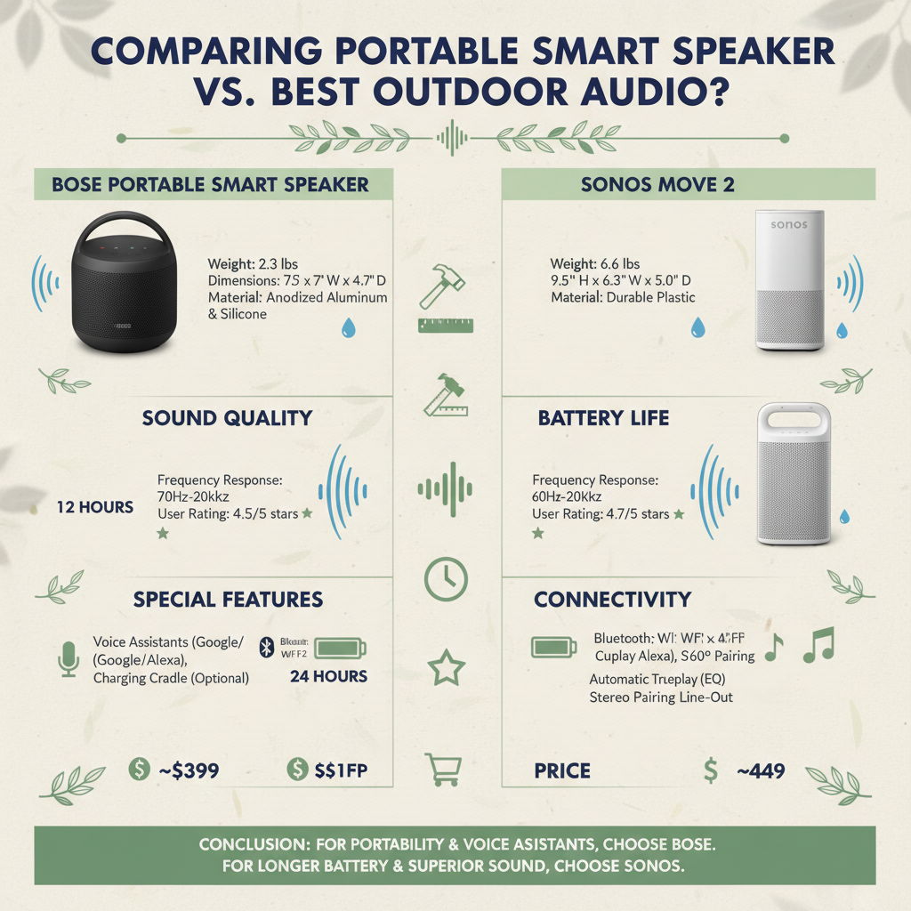Infographic: Comparing Bose Portable Smart Speaker vs. Sonos Move 2: Best Outdoor Audio?