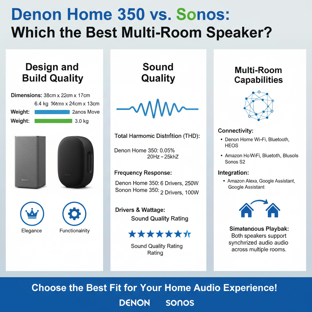 Infographic: Comparing Denon Home 350 vs. Sonos Move: Which is the Best Multi-Room Speaker?