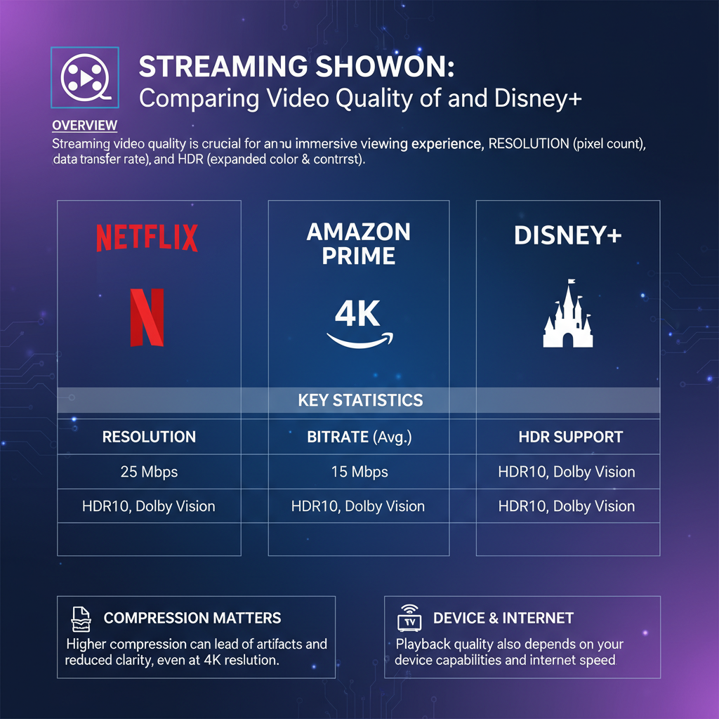 Infographic: Comparing Netflix, Amazon Prime, and Disney+: Which Offers the Best Video Quality?