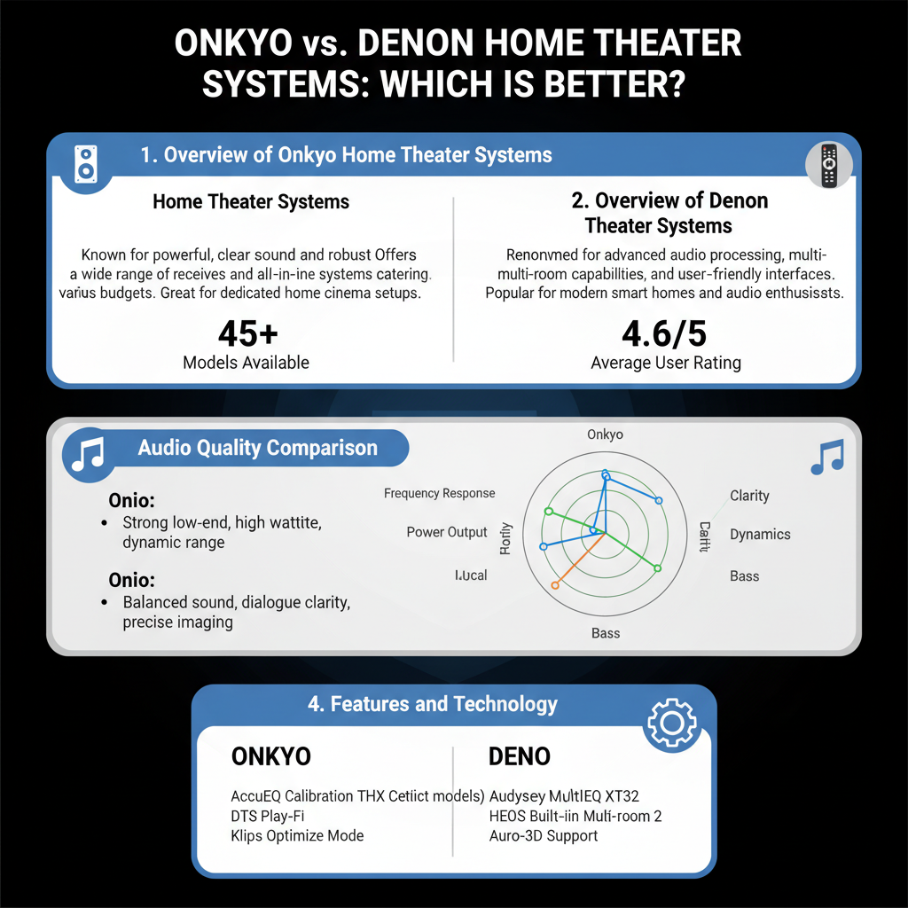 Infographic: Comparing Onkyo vs. Denon Home Theater Systems: Which Is Better?