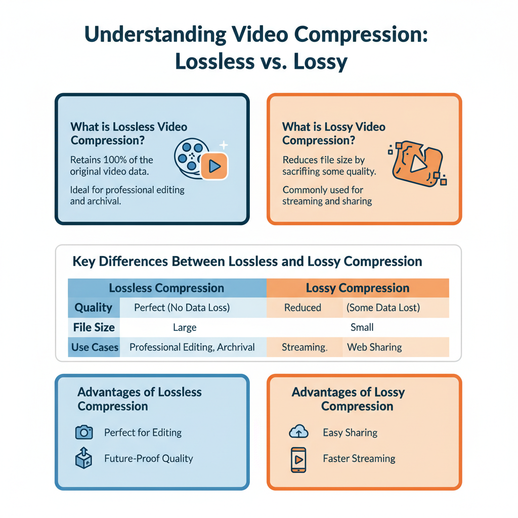 Infographic: Difference Between Lossless and Lossy Video Compression Explained