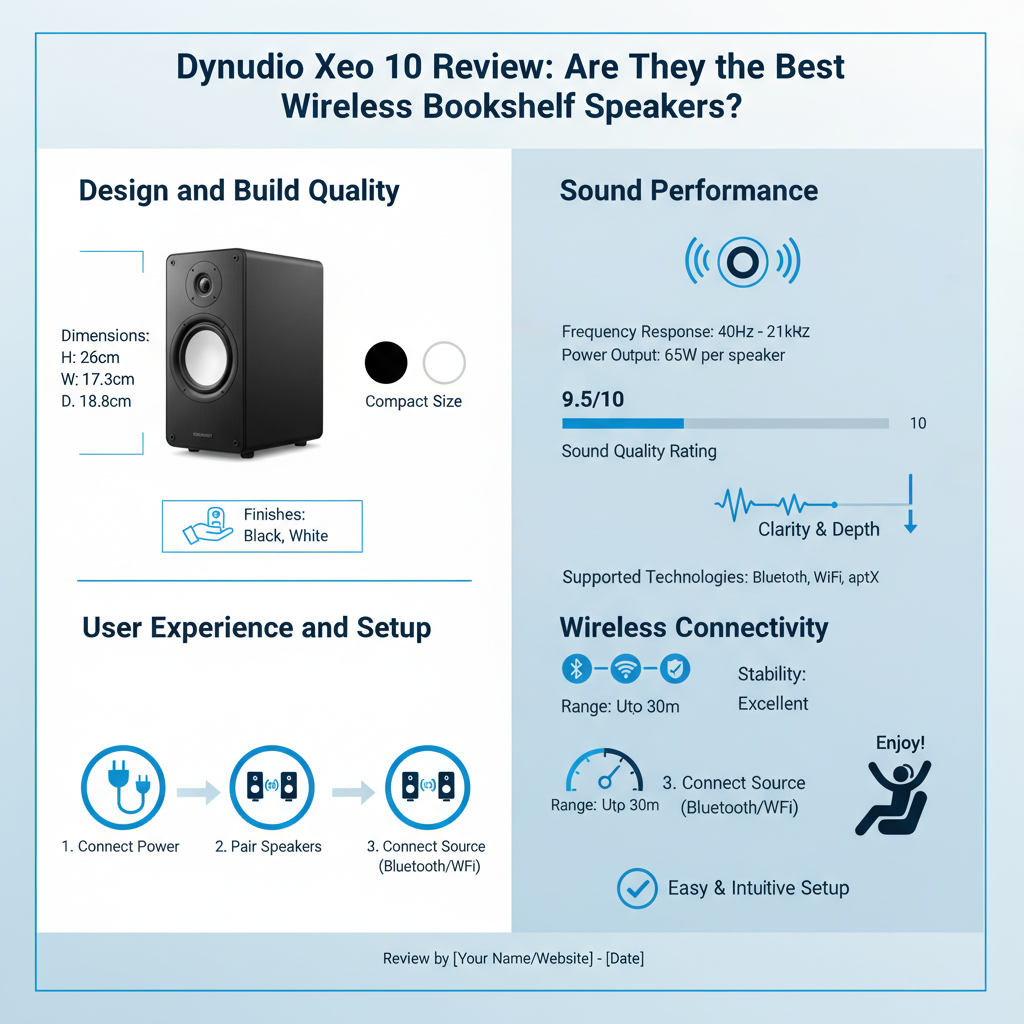Infographic: Dynaudio Xeo 10 Review: Are They the Best Wireless Bookshelf Speakers?