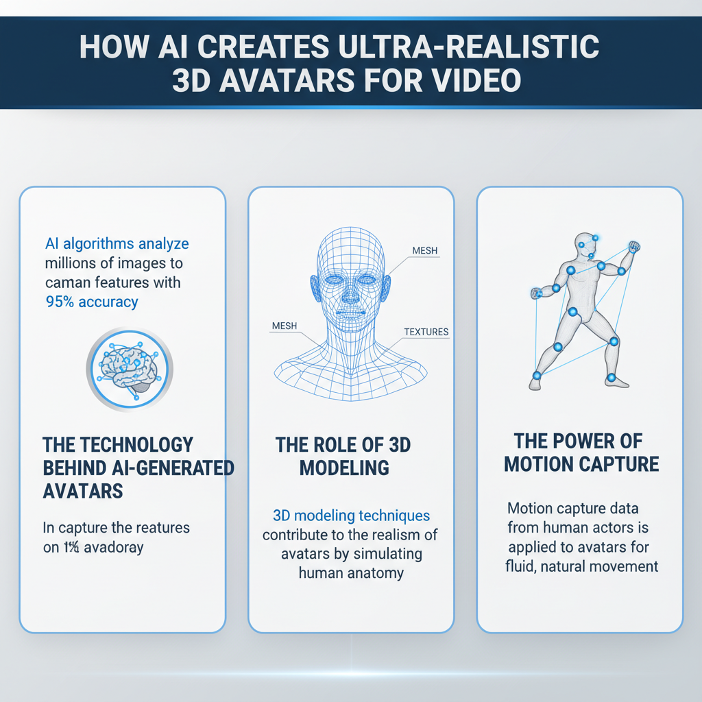 Infographic: How AI Creates Ultra-Realistic 3D Avatars for Video