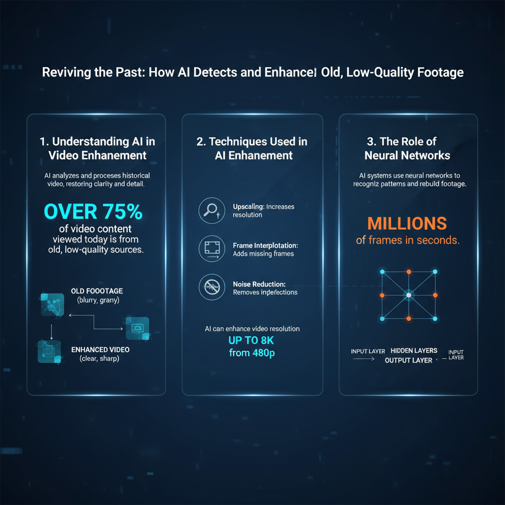 Infographic: How AI Detects and Enhances Old, Low-Quality Footage