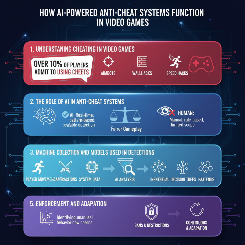 Infographic: How AI-Powered Anti-Cheat Systems Function in Video Games