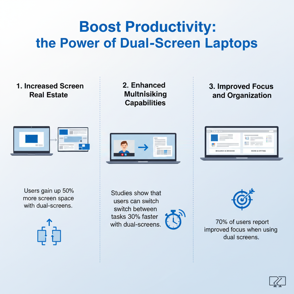 Infographic: How Dual-Screen Laptops Boost Productivity for Users