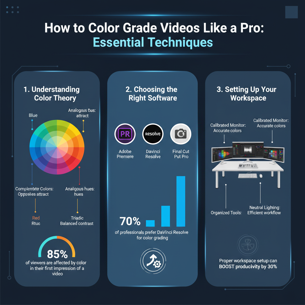 Infographic: How to Color Grade Videos Like a Pro: Essential Techniques