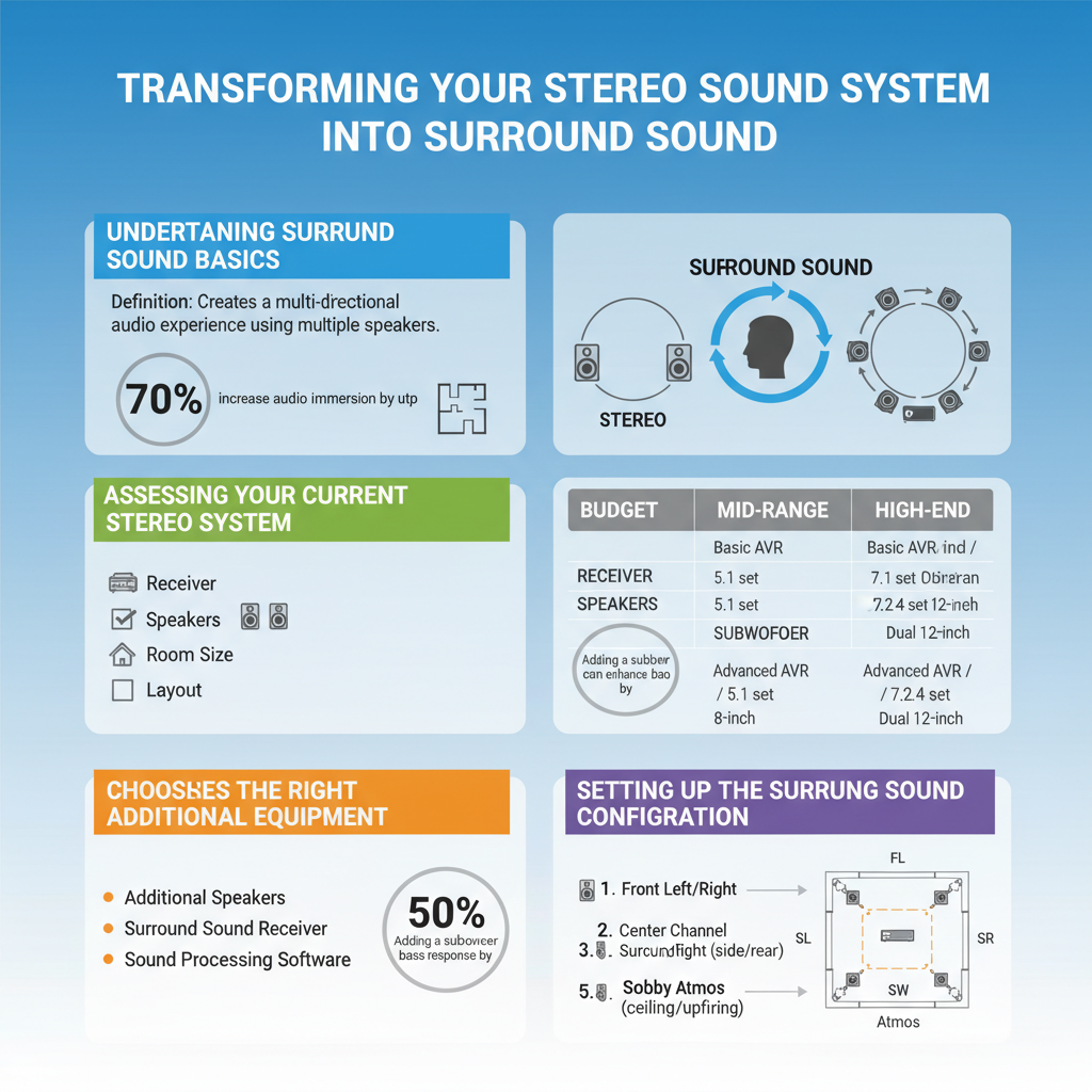 Infographic: How to Convert a Stereo Sound System into Surround Sound