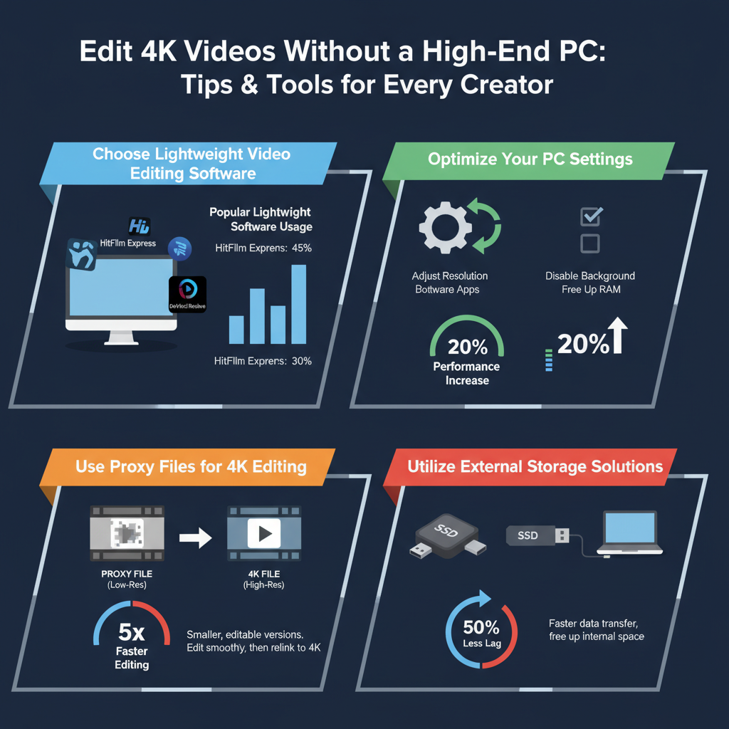 Infographic: How to Edit 4K Videos Without a High-End PC