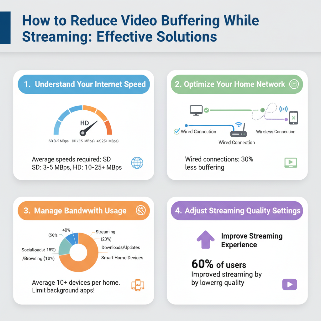 Infographic: **How to Reduce Video Buffering While Streaming: Effective Solutions**