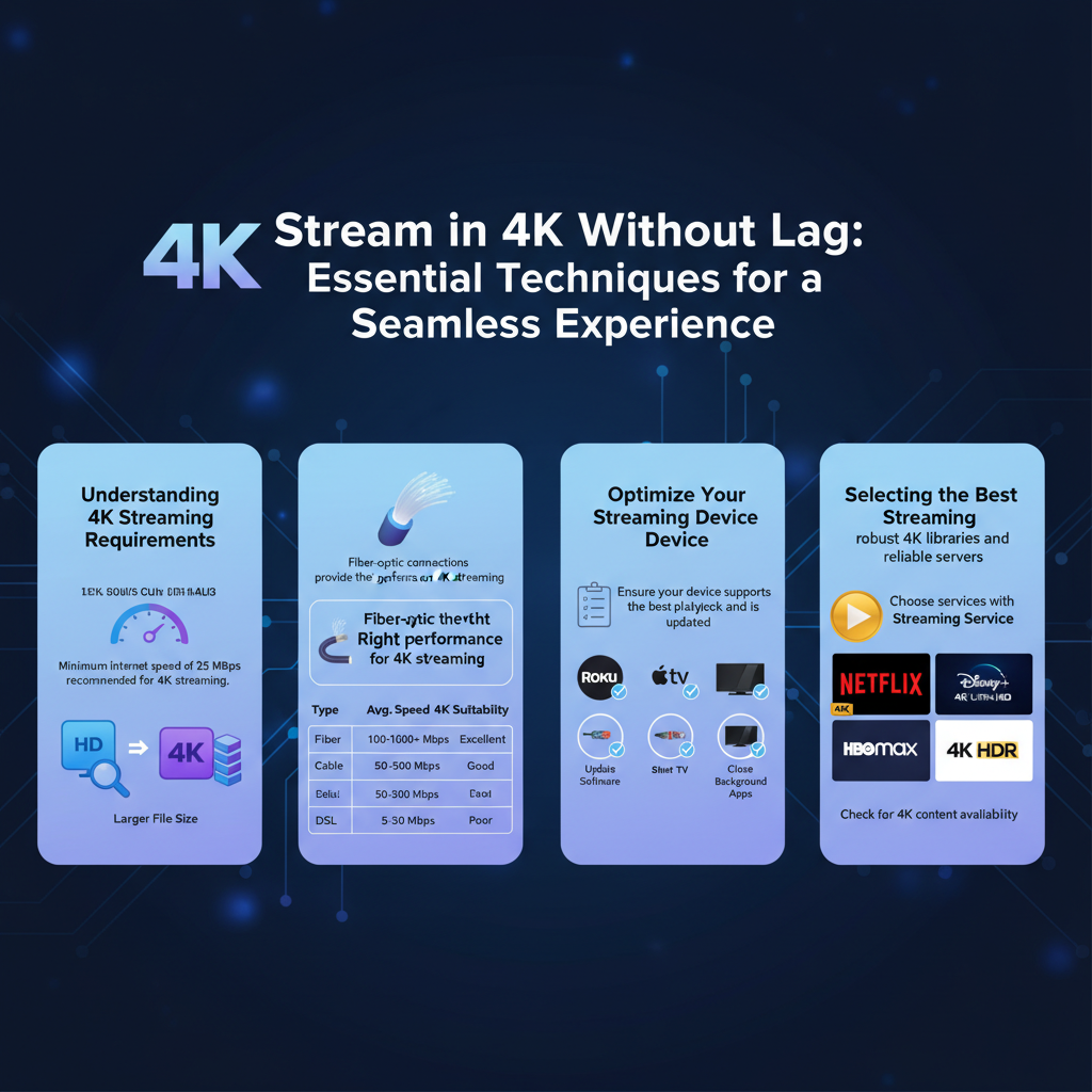 Infographic: How to Stream in 4K Without Lag or Stuttering: Key Techniques