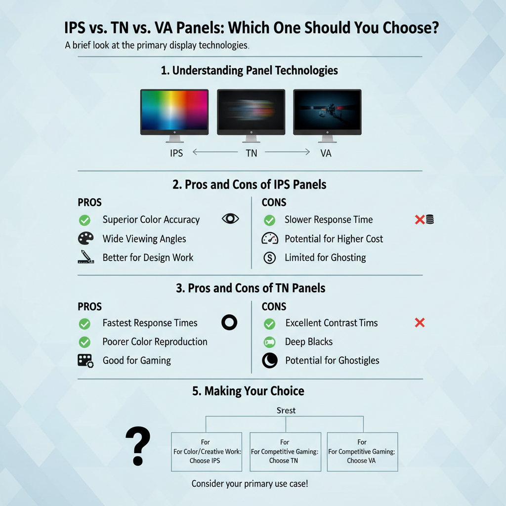 Infographic: IPS vs. TN vs. VA Panels: Which One Should You Choose?