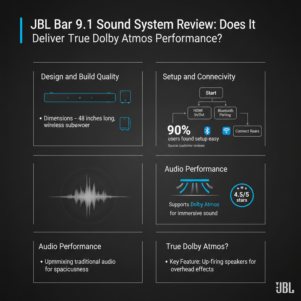 Infographic: JBL Bar 9.1 Sound System Review: Does It Deliver True Dolby Atmos Performance?