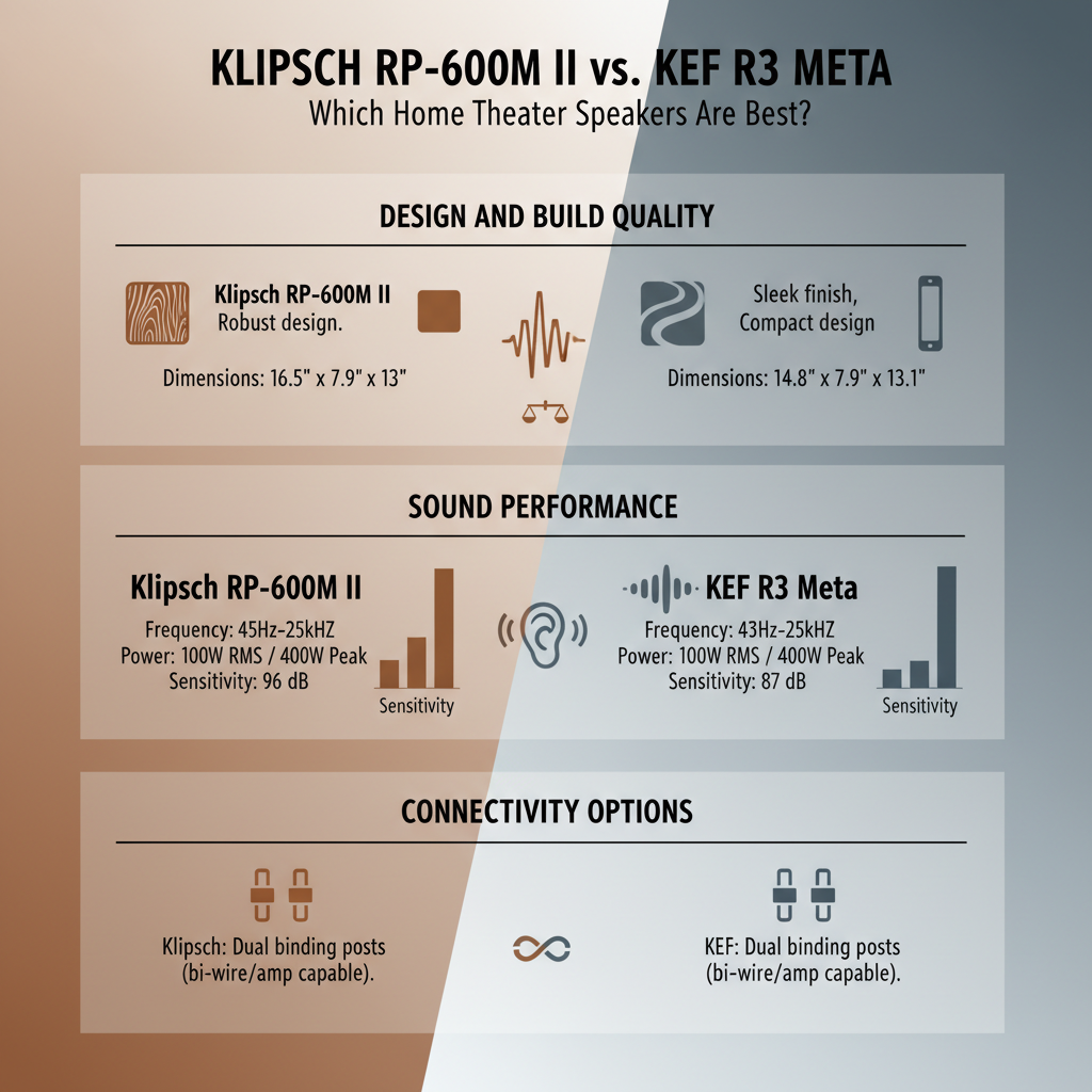 Infographic: Klipsch RP-600M II vs. KEF R3 Meta: Which Home Theater Speakers Are Best?