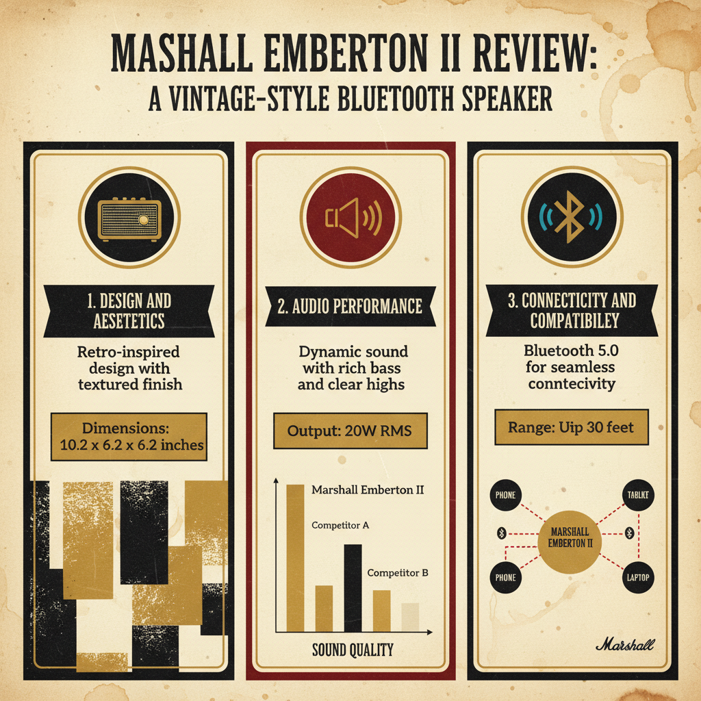 Infographic: Marshall Emberton II Review: A Vintage-Style Bluetooth Speaker?