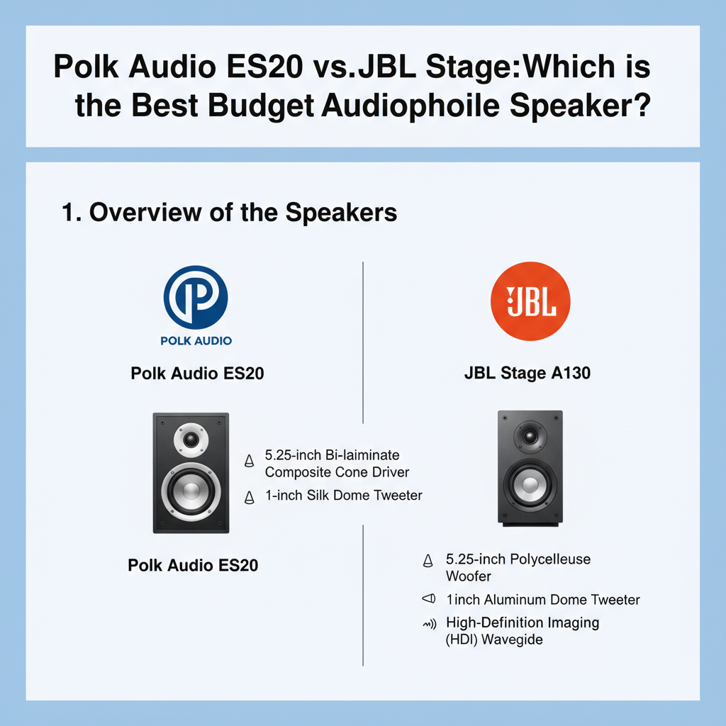 Infographic: Polk Audio ES20 vs. JBL Stage A130: Which is the Best Budget Audiophile Speaker?