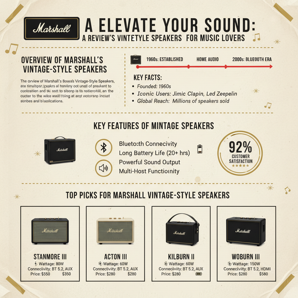 Infographic: Reviewing Marshall’s Best Vintage-Style Speakers for Music Lovers