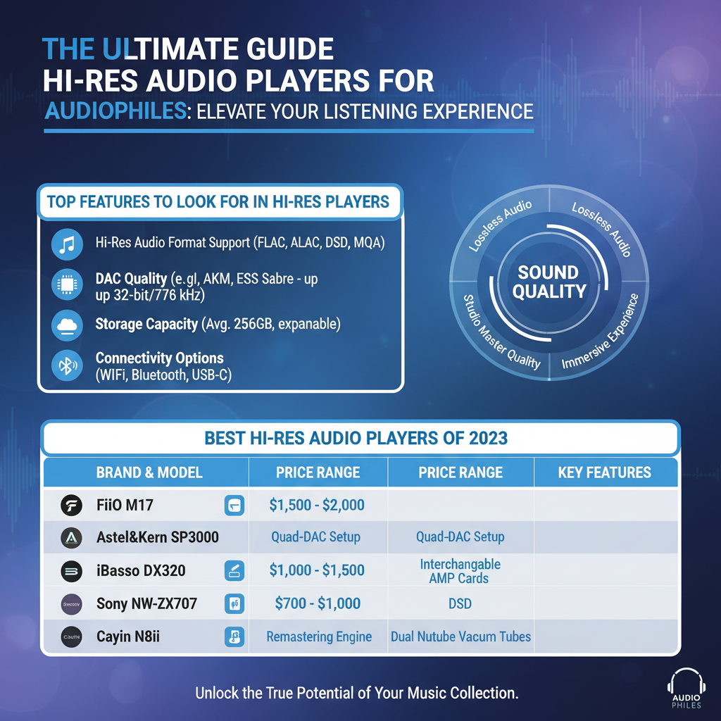 Infographic: Reviewing the Best Hi-Res Audio Players for Audiophiles