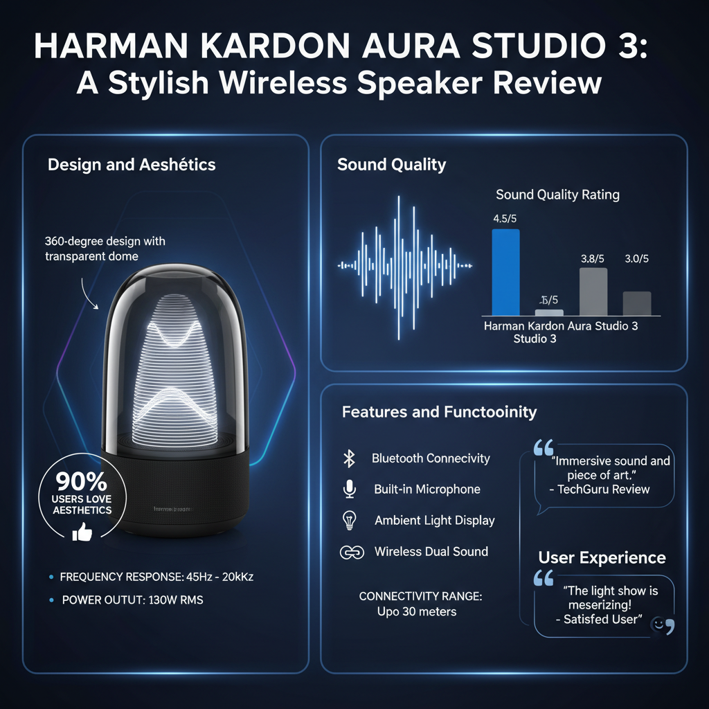 Infographic: Reviewing the Harman Kardon Aura Studio 3: A Stylish Wireless Speaker?