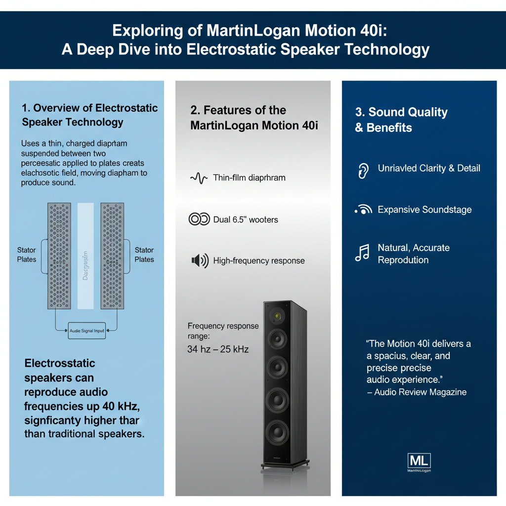 Infographic: Reviewing the MartinLogan Motion 40i: Insights on Electrostatic Speaker Technology
