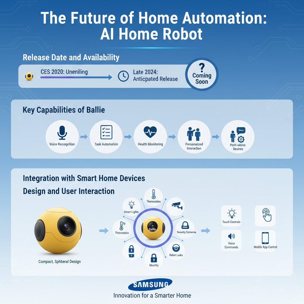 Infographic: Samsung Ballie AI Home Robot – Release Date and Features