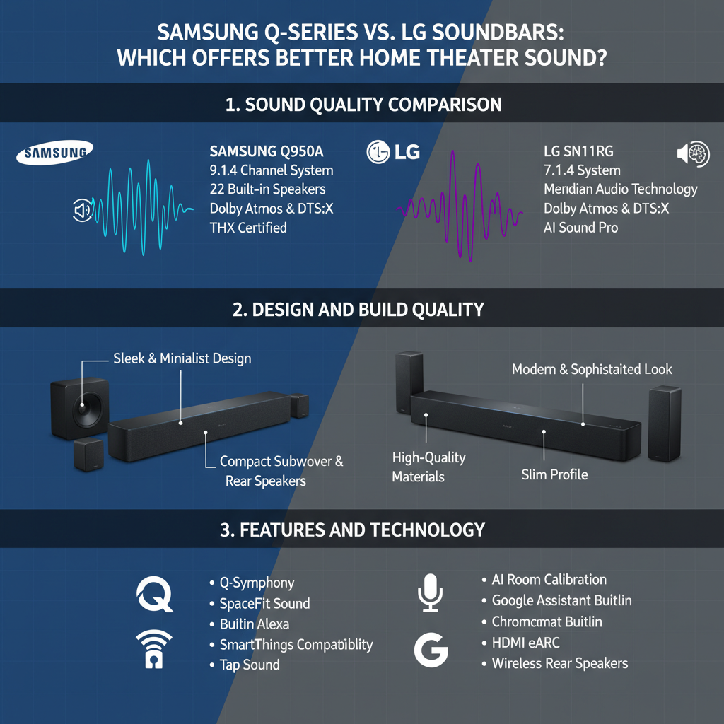 Infographic: Samsung Q-Series vs. LG Soundbars: Which Offers Better Home Theater Sound?