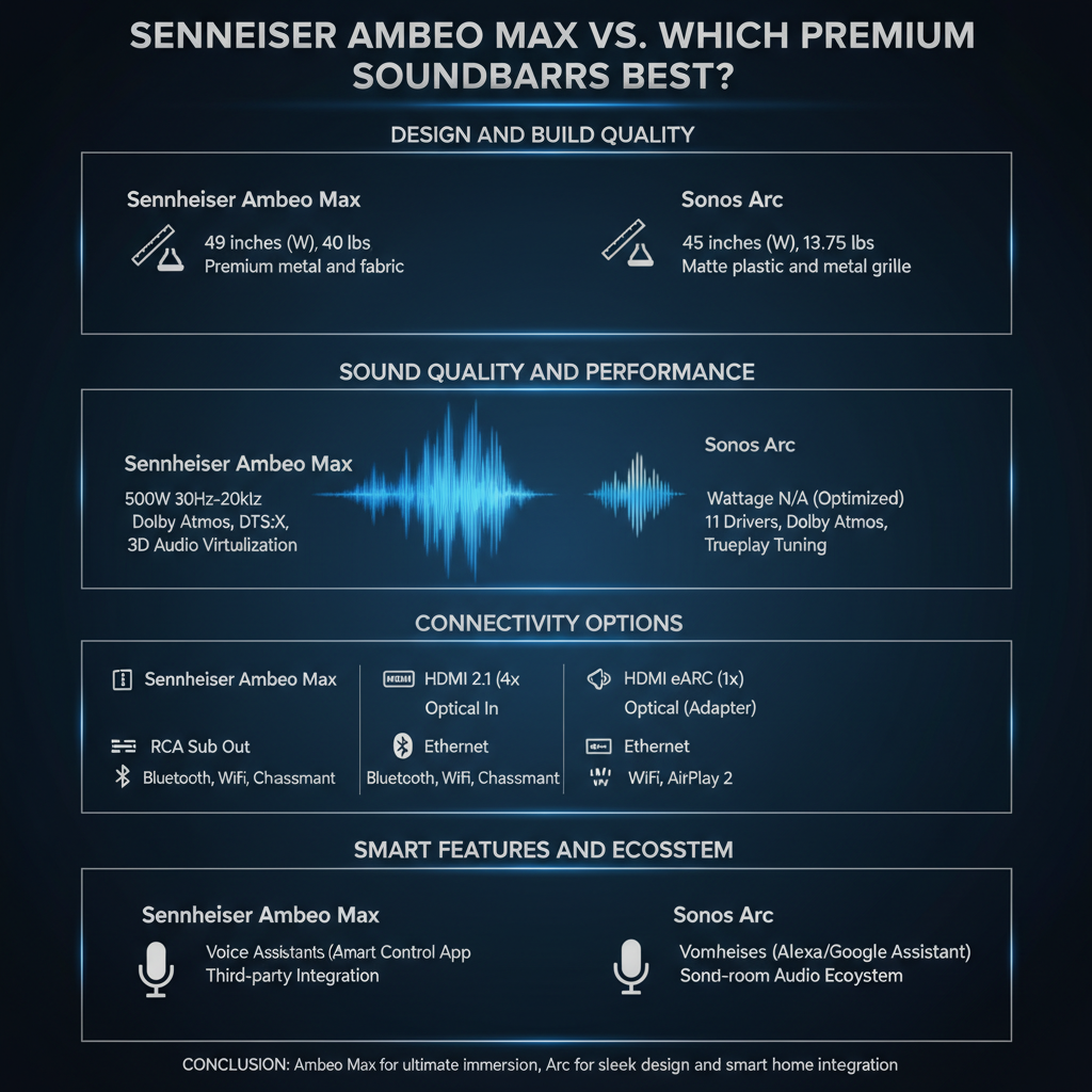 Infographic: Sennheiser Ambeo Max vs. Sonos Arc: Which Premium Soundbar is Best?