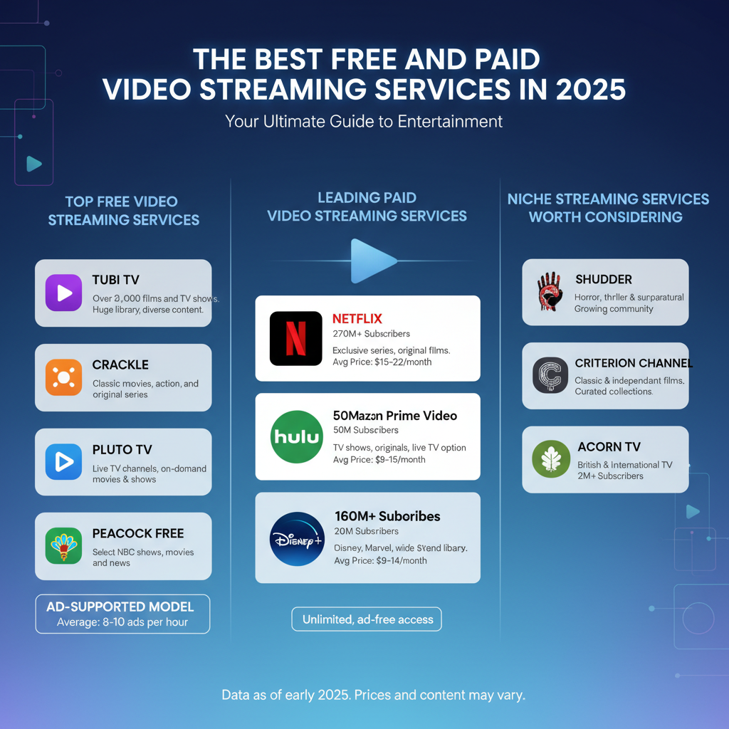 Infographic: The Best Free and Paid Video Streaming Services in 2025