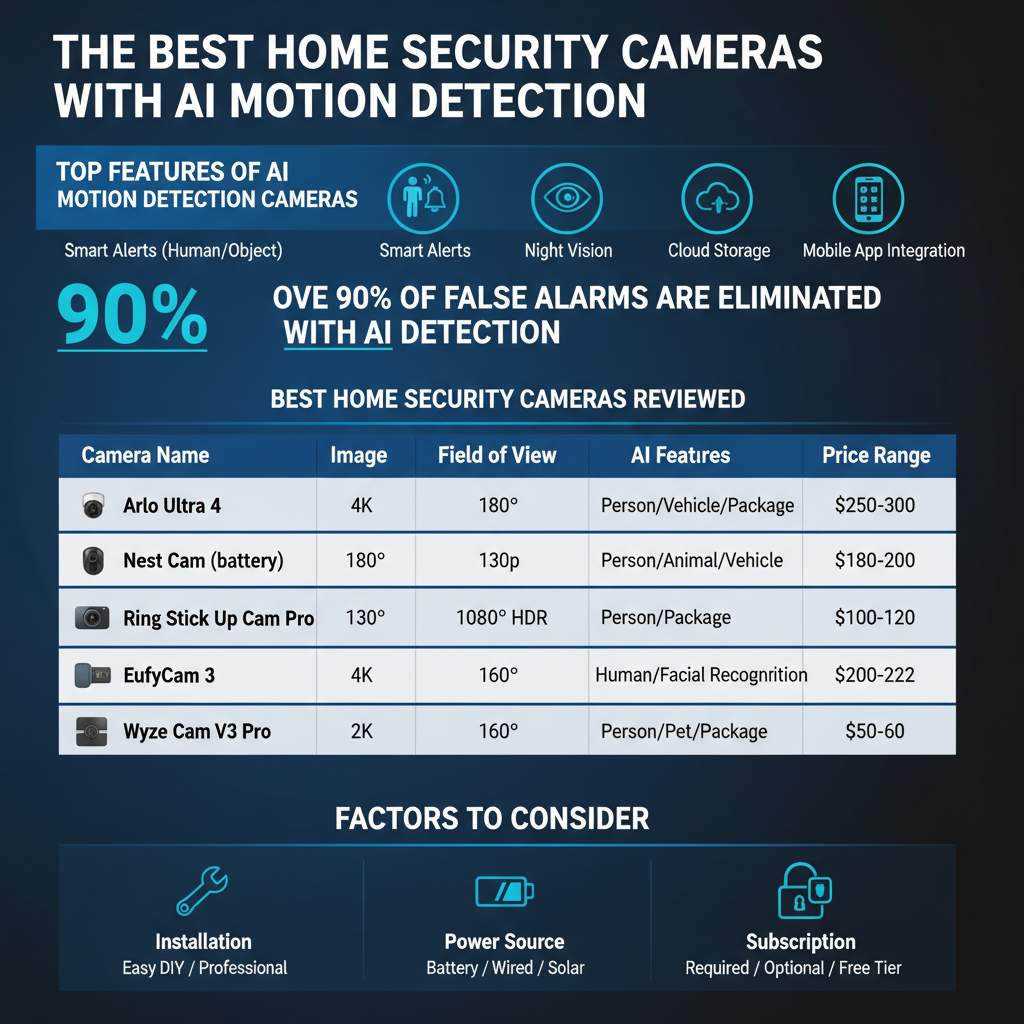 Infographic: The Best Home Security Cameras with AI Motion Detection