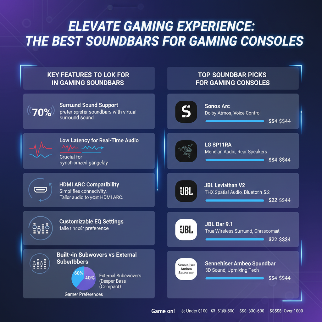 Infographic: The Best Soundbars for Gaming Consoles: Top Picks and Features