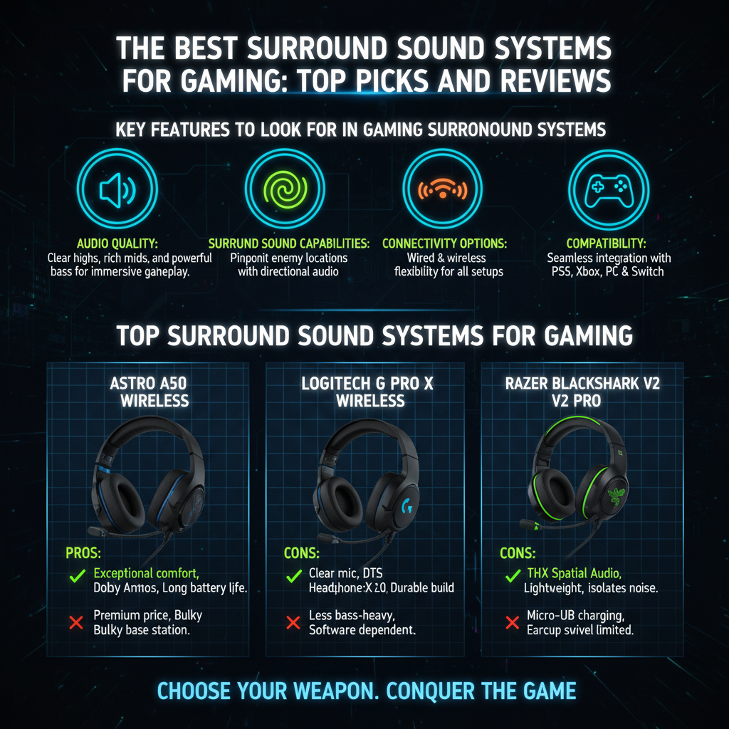 Infographic: The Best Surround Sound Systems for Gaming: Top Picks and Reviews