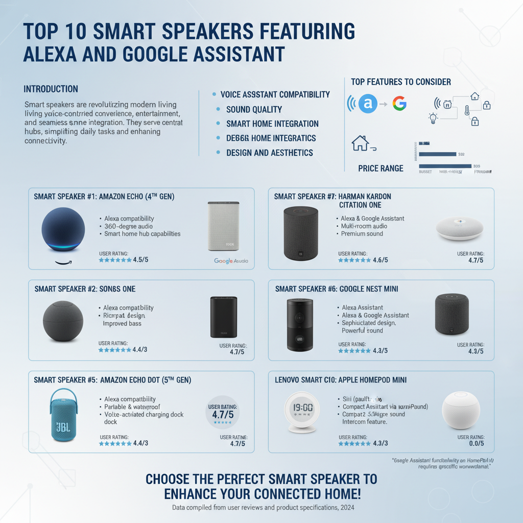 Infographic: Top 10 Smart Speakers Featuring Alexa and Google Assistant