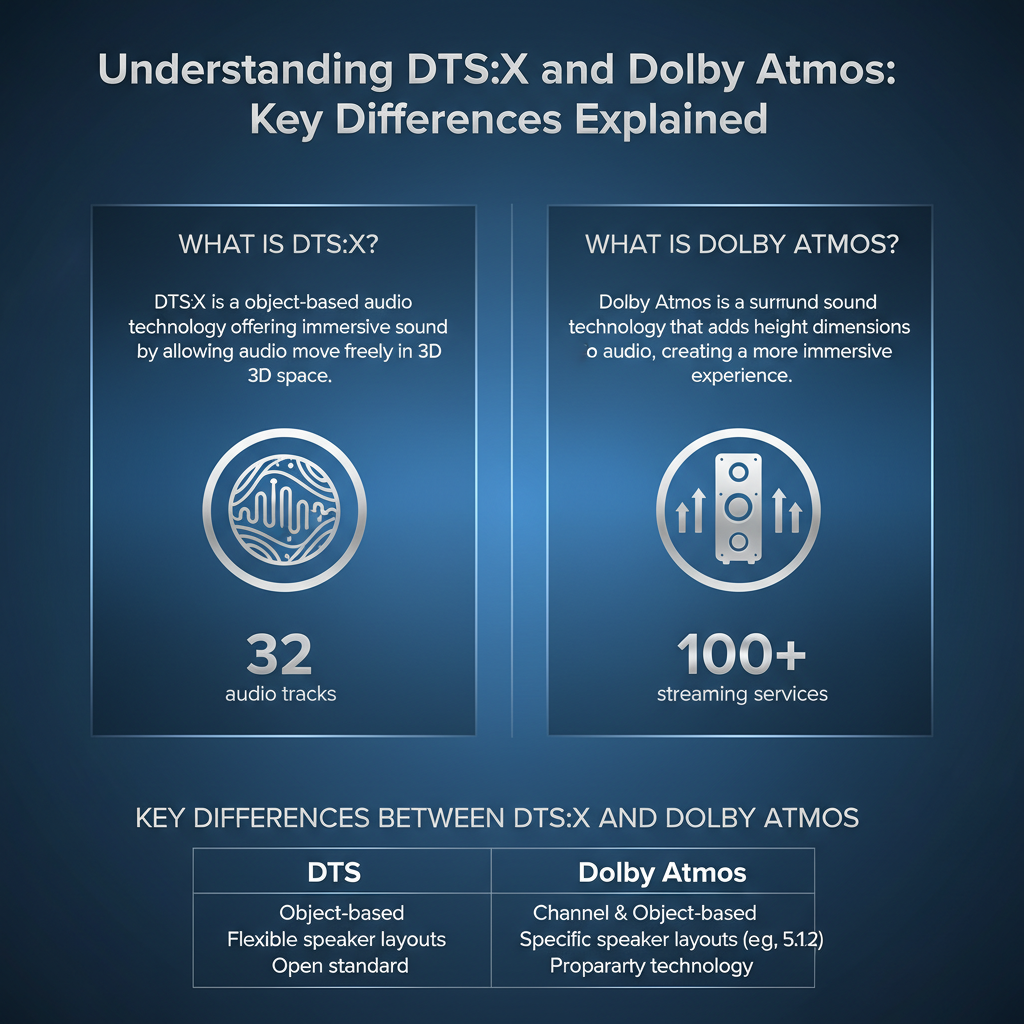 Infographic: Understanding DTS:X and Dolby Atmos: Key Differences Explained