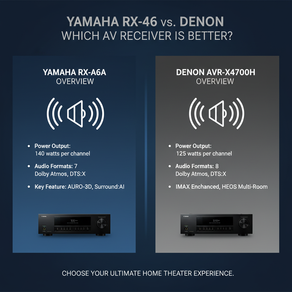 Infographic: Yamaha RX-A6A vs. Denon AVR-X4700H: Which AV Receiver is Better?