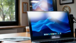 Comparison of 1080p and 1440p laptop monitors showcasing display sharpness