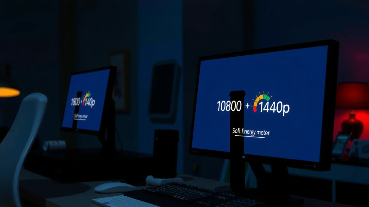 Comparison of power consumption between 1080p and 1440p resolutions.
