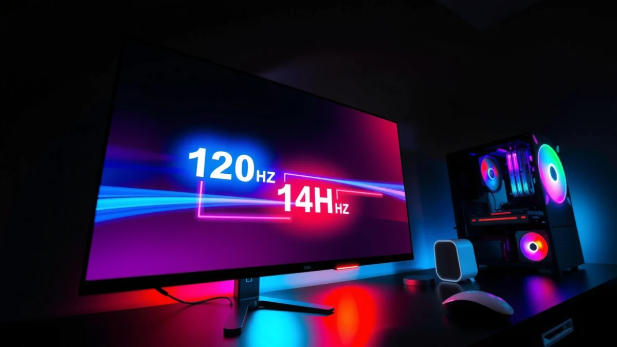 Comparison of 120Hz and 144Hz refresh rates for PC gaming performance.